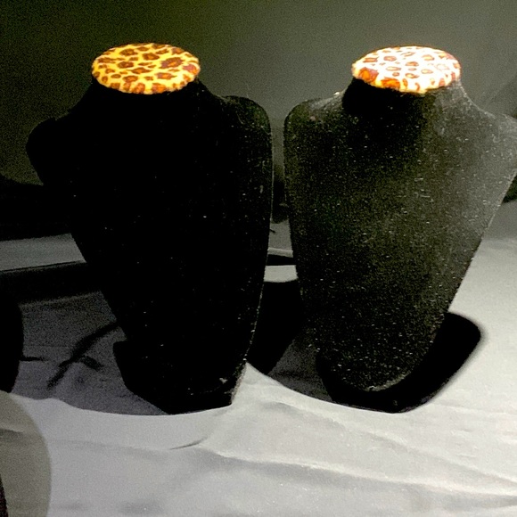 Set/5 Black Velvet Jewelry Display Stands - Picture 3 of 17